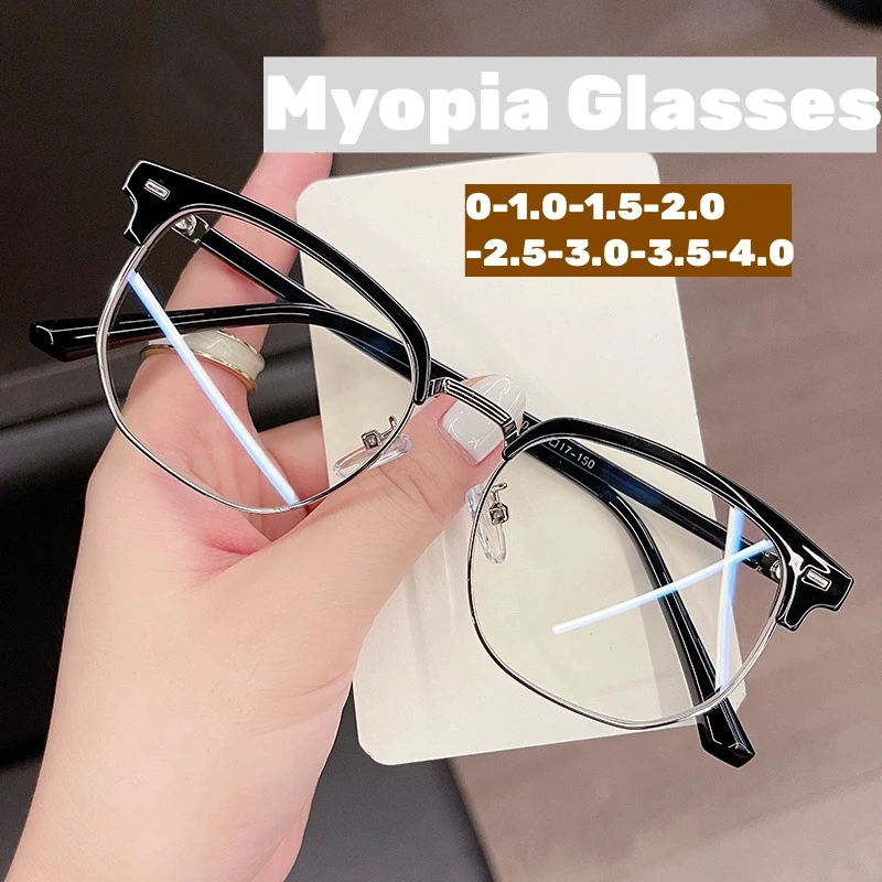 

Новинка ультралегкие готовые очки для близорукости прозрачные очки с минусом и диоптриями модные квадратные очки для близорукости для мужчин и женщин