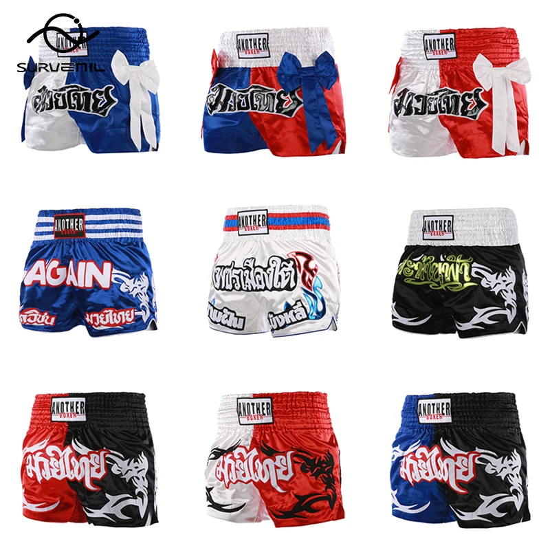 

Muay Thai Shorts 2023 Satin MMA Pants Kids Adult Boxing Shorts Mens Womens Shorts Kickboxing Fight Martial Arts Sanda Clothing