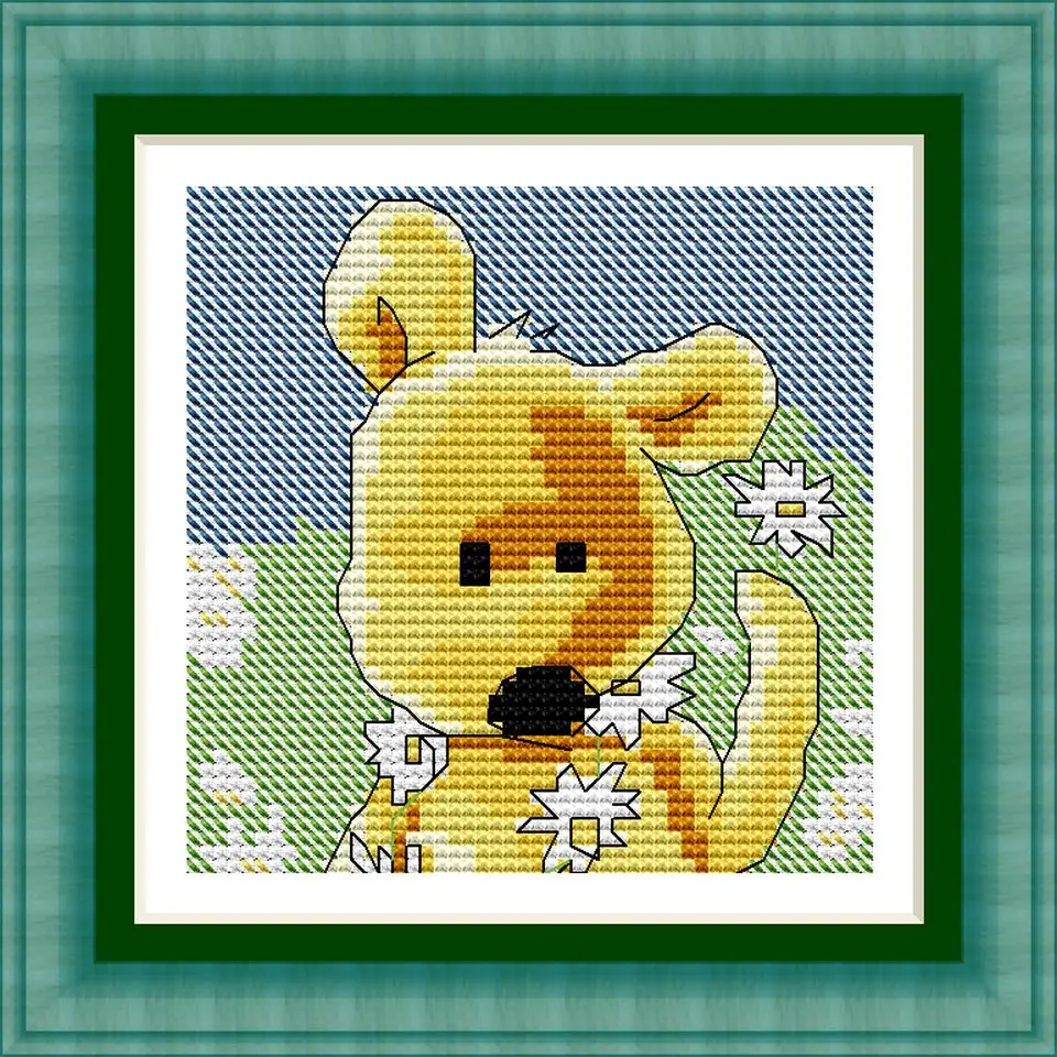 

KTX045 Cross Stitch Kit Embroidery Newton Homfun Bear Cross Stich Painting Joy Sunday Christmas Decorations For Home Homefun