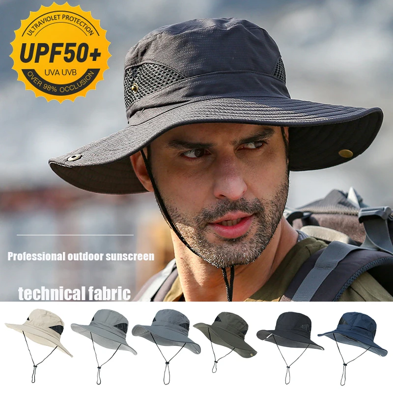 

Однотонные шляпы от солнца для мужчин и женщин, уличная рыболовная Кепка с широкими полями, с защитой от УФ излучения, Пляжная Панама, летние, для Походов, Кемпинга