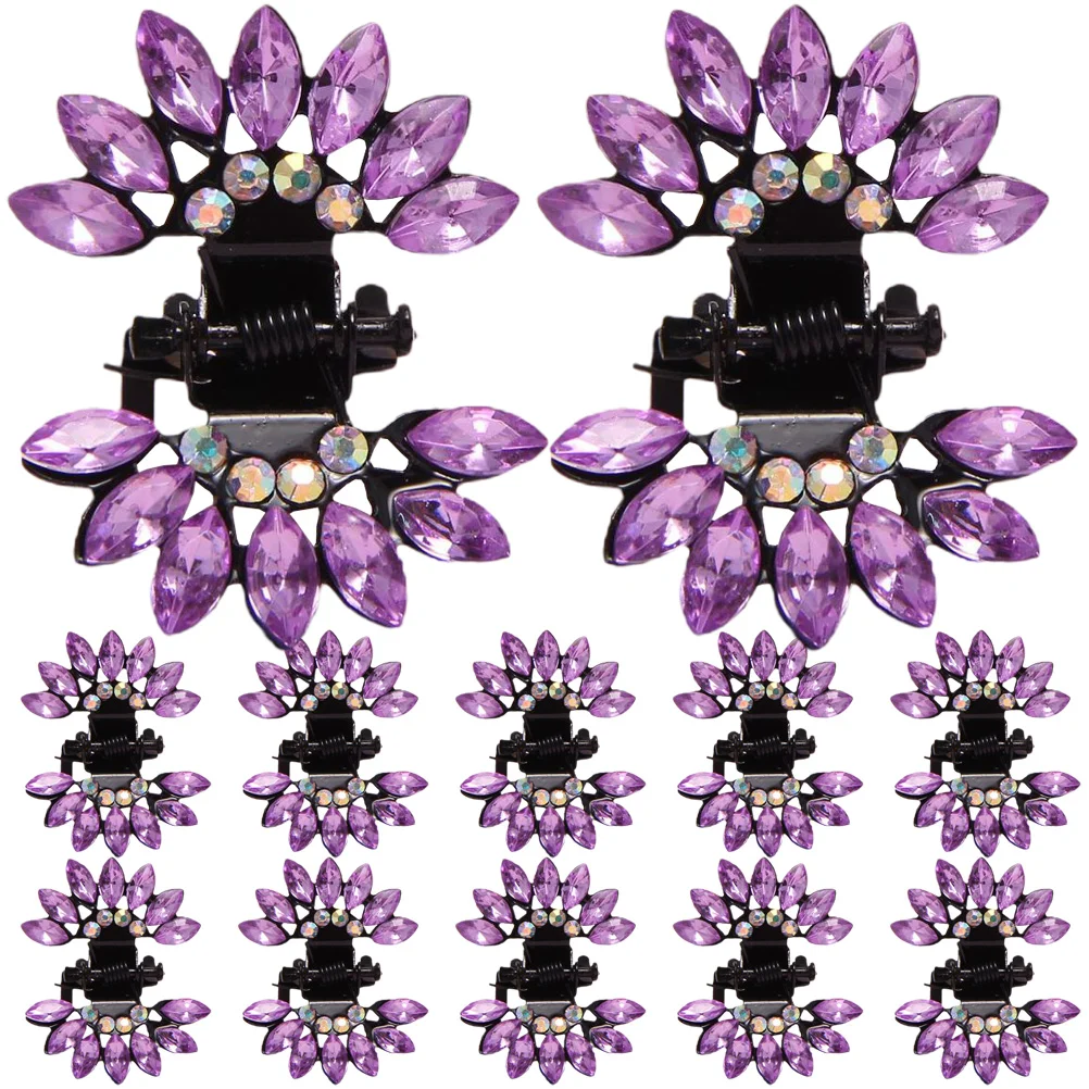 

12 Pcs Butterfly Rhinestone Clip Hair Sparkles Girls Claw Clips Womens Claws Small Slides Thick Mini