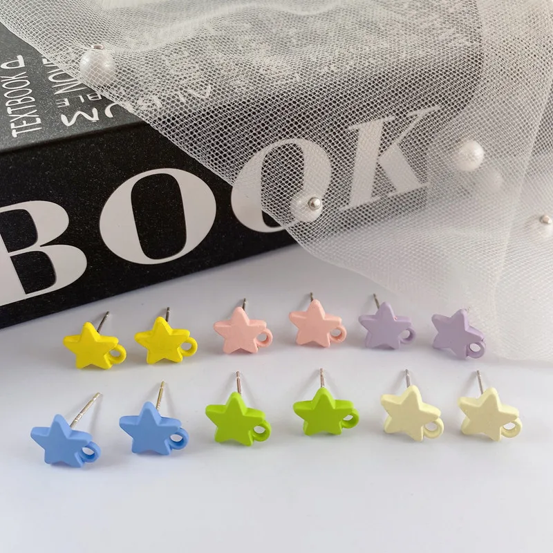 

Серьги-гвоздики из сплава в форме звезды, 10 шт.