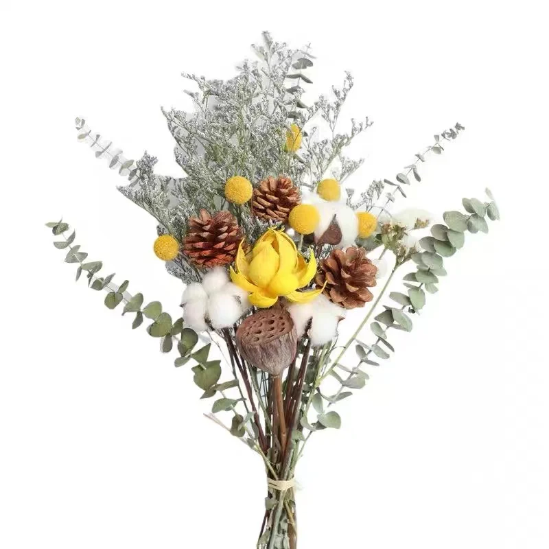 

Eucalyptus Ghost Same Dried Bouquet True Flower Cotton Rose Daisy Little Fresh Ins Living Room Home High Sense Of Hand Made