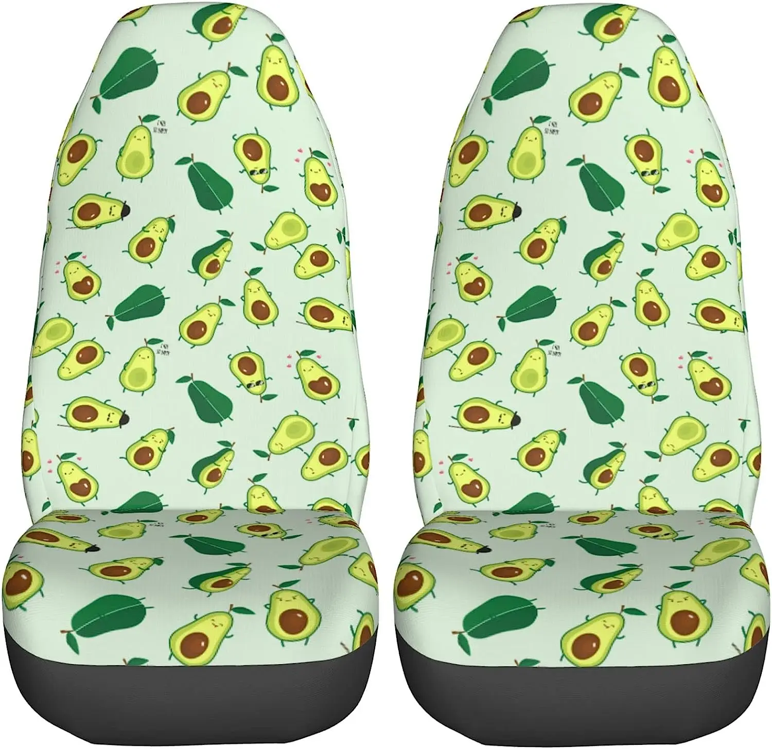 

Green Avocados Cartoon Car Seat Covers Set 2 Pcs Auto Interior Car Accessories Protetors Car Mat Covers Vehicle