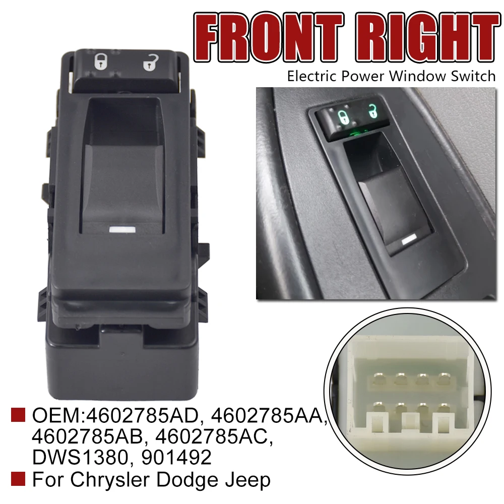 

Электрическая кнопка переключения стеклоподъемника Для Dodge Avenger Caliber зарядное устройство Jeep Compass Chrysler 300 автомобильные аксессуары