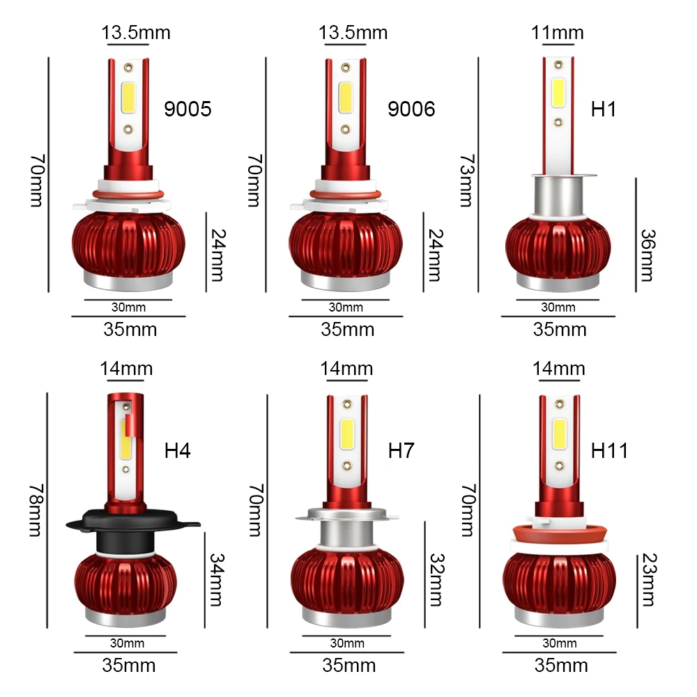 K1 Автомобильная светодиодная фара Cob Beam Bulb Led H8/H9/H11 3800Lm 40W Сильная Противотуманная