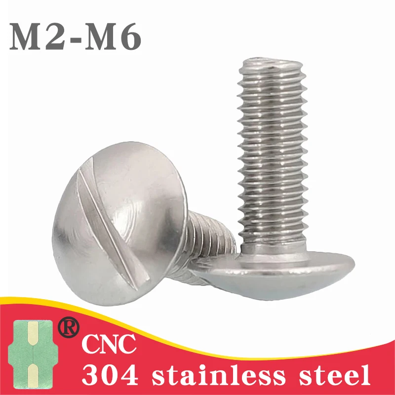 

1/2/5pcs M2 M2.5 M3 M4 M5 M6 304 A2-70 Stainless Steel GB947 Large Extra Size Oversize Big Slotted Truss Round Head Bolt Screw
