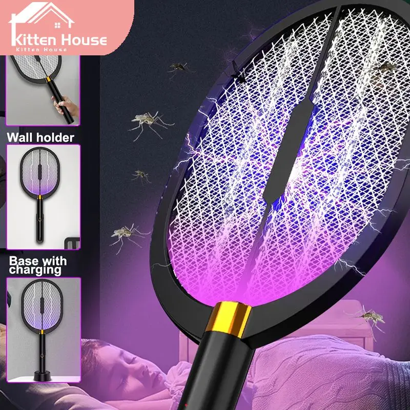 

2021 Hot Sale 3 IN 1 LED Mosquito Killer Lamp Fly Swatter Electric Bug Zapper Insect Killer USB Rechargeable Anti Mosquito Trap