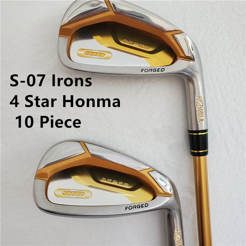 10 Pieces set Men's Golf Irons HONMA BERES S-07 4 Star Golf Iron Set R/S/SR Flex Graphite Shaft with Head Cover