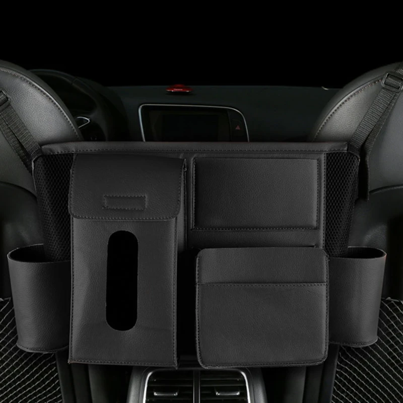 

New 7 in 1 Multifunction Car Net Pocket Back Organizer Between Seat Gap Cup tissue Storage Hanging Bag Auto Interior Accessories