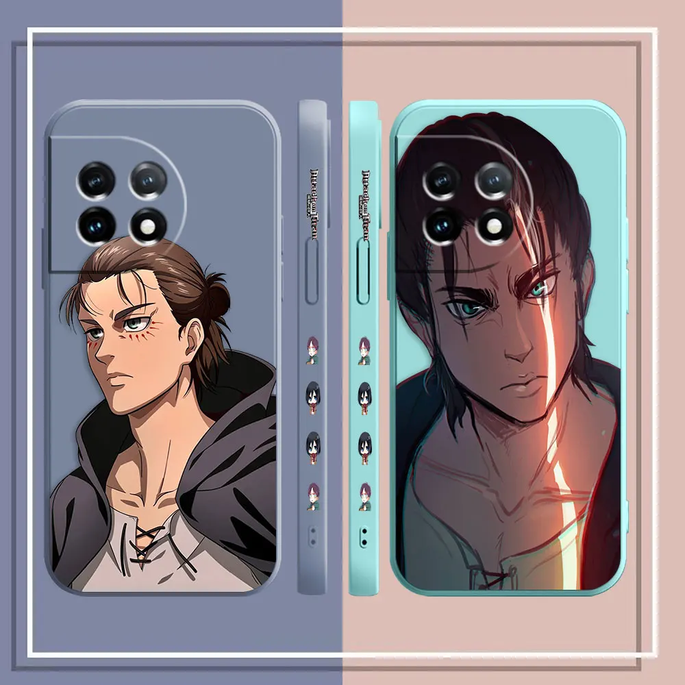 Phone Case For Oneplus 11 10 9 9R 9RT 8 8T 7 7T 5 5T 6 ACE 2 NORD Pro Liquid Case Funda Shell Anime A-Attack O-On T-Titan E-Eren
