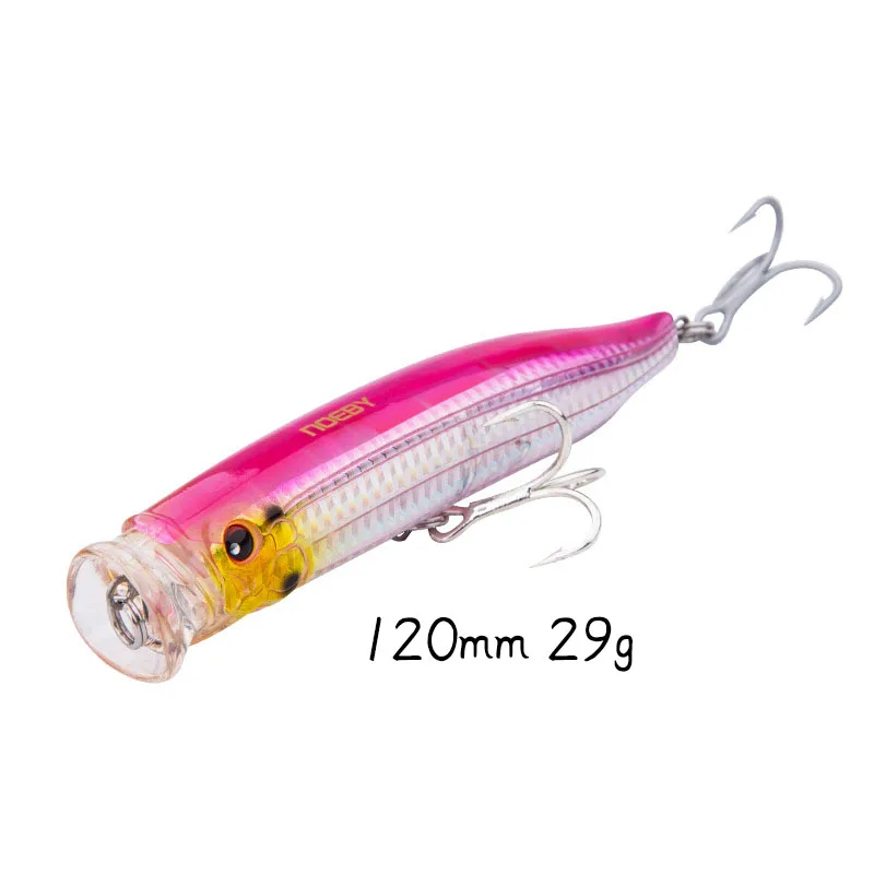 

Noeby Popper Lures 120mm/29g Topwater Artificial Fishing Hard Bait Wobblers for Pike Tuna Fishing Tackle