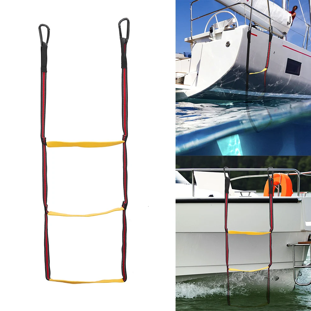 

3 Step Marine Rope Ladder For Inflatable Boat Kayak Motorboat Canoeing Rope Ladder Inflatable Kayak Folding Boarding Ladder