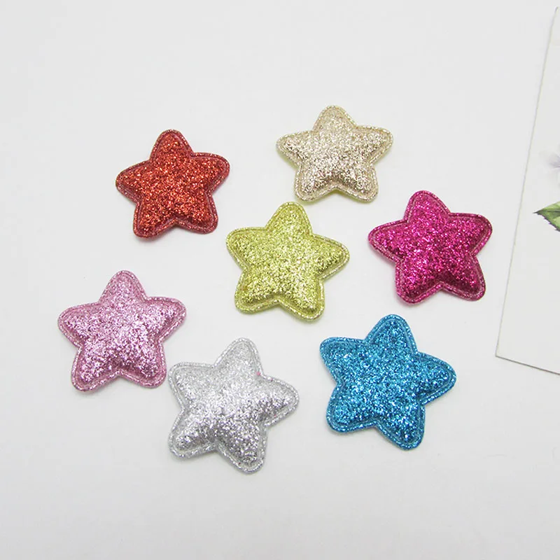 

90Pcs 28mm Gold Powder Stars Handicrafts Patch Children DIY Hairpin Hair Decoration Clothes and Hats Adhesive Accessories