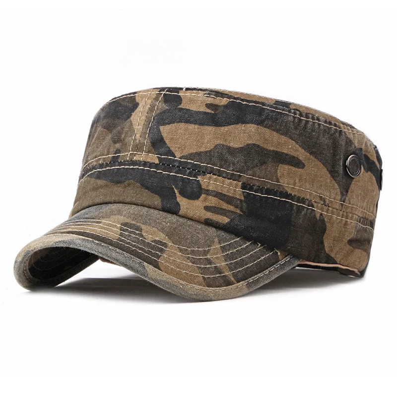 

Adjustable Men Military Hat Fashion Camouflage Tactical Army Cap Sun Outdoor Sports Designer Bone Casual Flat Top Hats