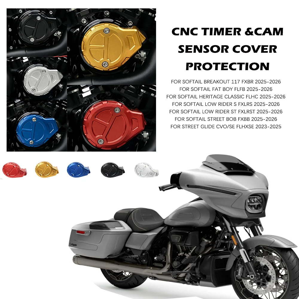 Фото Новая защитная крышка для таймера и датчика распредвала CNC для Road Glide CVO/SE FLTRXSE 2023, 2024, 2025, CVO ST FLTRXSTSE 2024, 2025 №1
