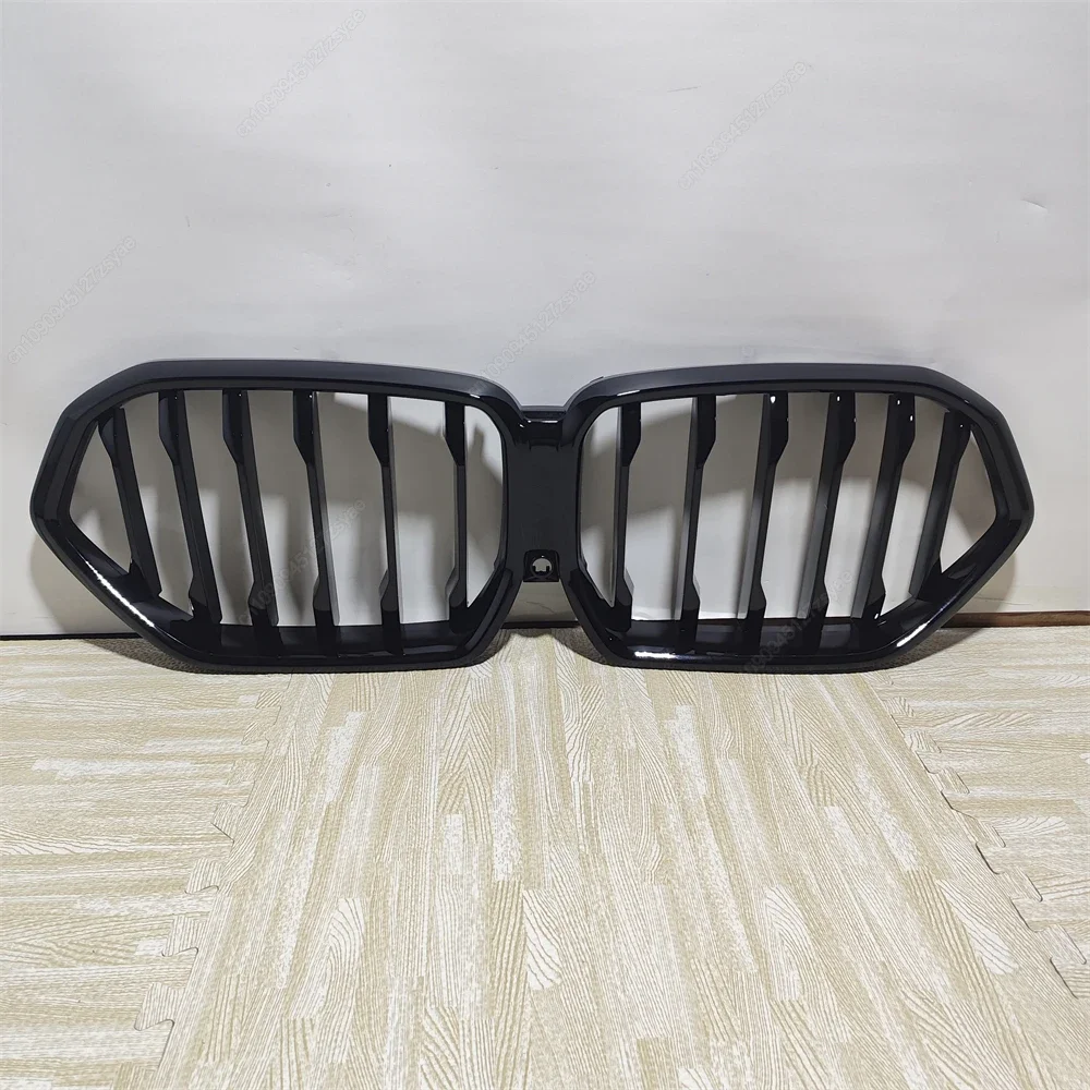 Передний бампер однолинейная решетка для BMW X6 G06 M50i M50d X6M F96 2019-2023 глянцевая черная
