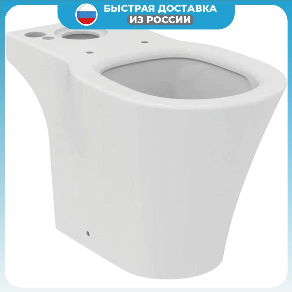 Напольный пристенный унитаз для монтажа с бачком Ideal Standard CONNECT AIR AquaBlade E009701