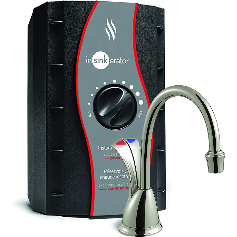 

InSinkErator Wave Instant Hot and Cold Water Dispenser System, Faucet & Tank, Satin Nickel, HC-Wave-SN