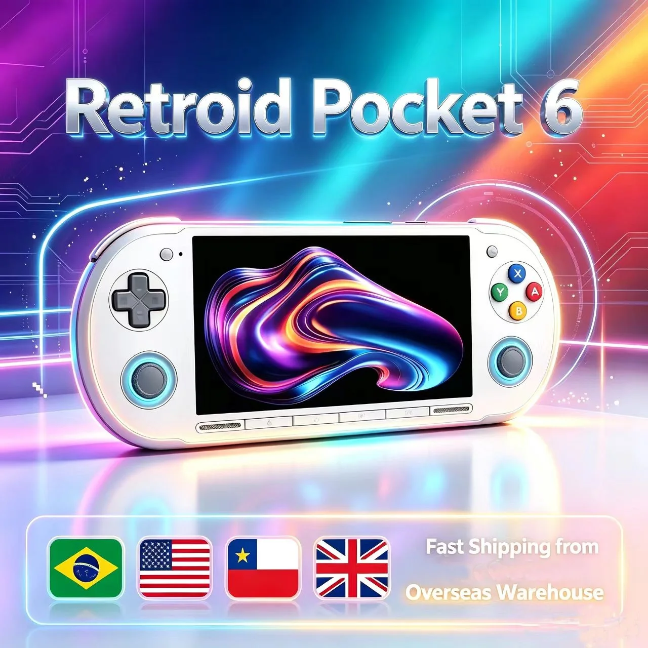 Фото Игровая консоль Retroid Pocket 6 RP6 на Android, 5,5-дюймовый AMOLED-экран 1080P 120 Гц, 12 ГБ ОЗУ + 128 ГБ ПЗУ, триггеры с датчиками Холла, процессор 8GEN2, портативная консоль №1