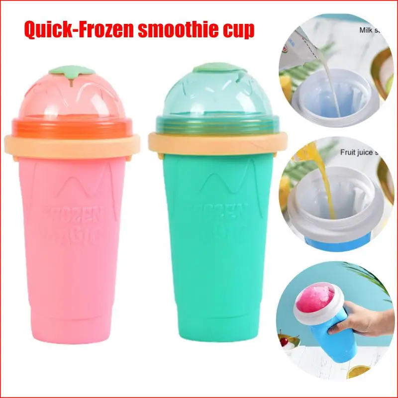 Quick-Frozen Smoothie Cup Maker Magic Instant Slushie Ice Smoothie Cream Pail Glass Bucket Bottle Manual Shake Picaice Mug