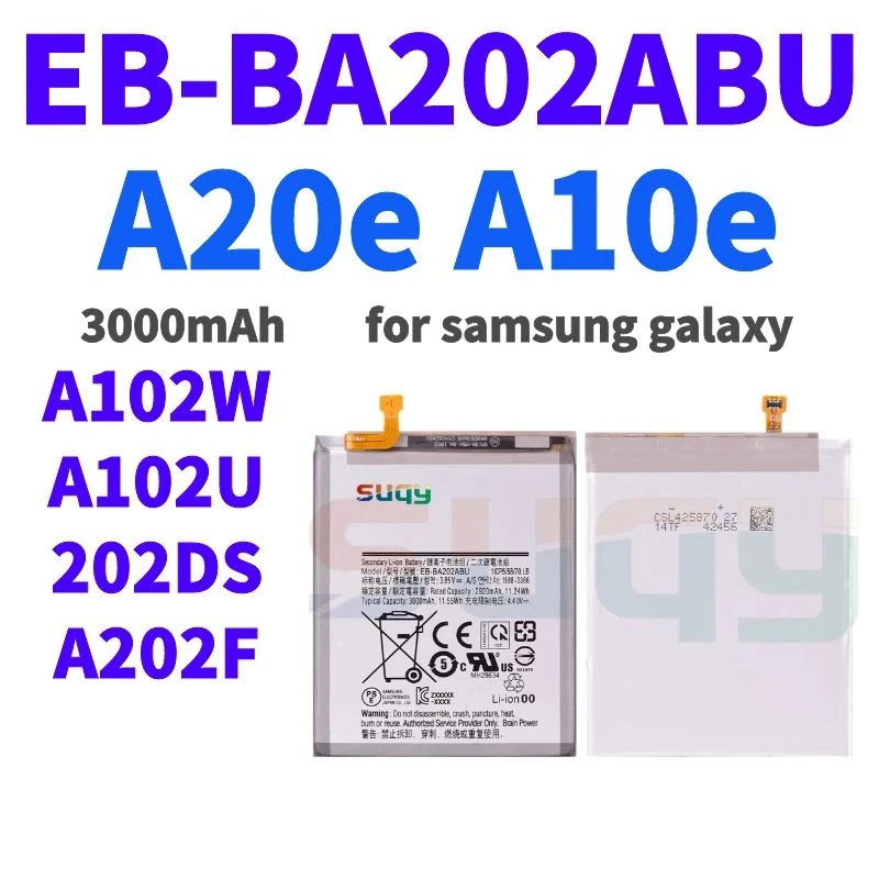 

suqy for Samsung A20e a202f A10e Battery Original Replacement Battery for Samsung Galaxy A20e A10e 3000mAh Bateria for A20e A10e