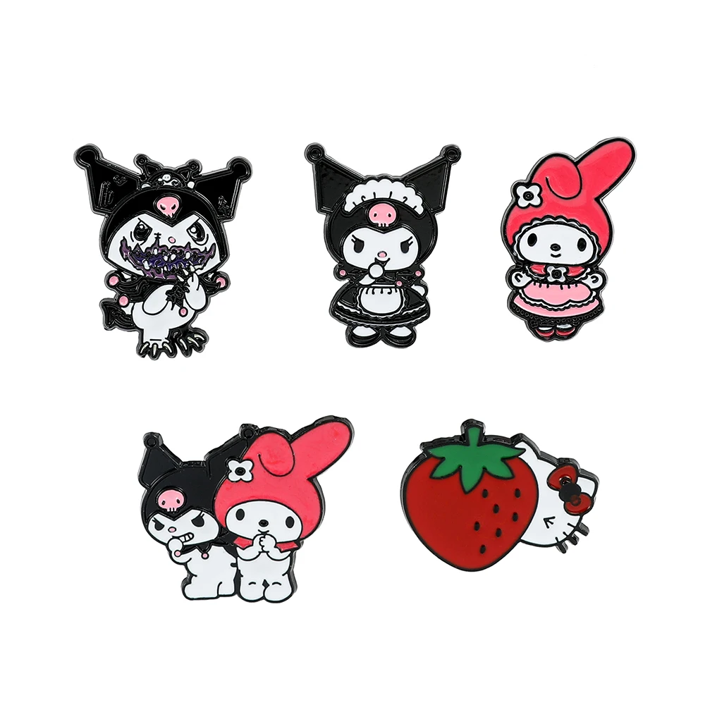 

Sanrio Enamel Pins for Backpack Cute Cartoon Hello Kitty Brooches for Women Kawaii Kuromi My Melody Anime Metal Badges Jewelry