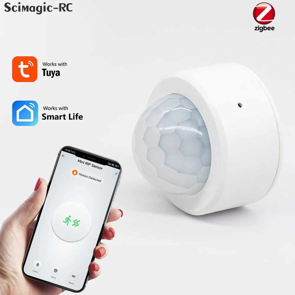 

Датчик Движения Scimagic Zigbee Smart PIR 120 ° Широкоугольная Камера Для Домашней Безопасности, Совместимая С Alexa