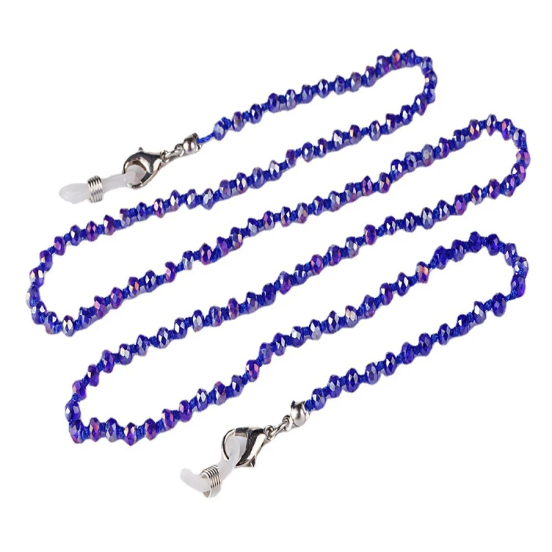 

Ожерелье-цепочка для очков, Плетеный шнурок двойного назначения с плетеным кристаллом, с кольцом-цепочкой, с защитой от падения