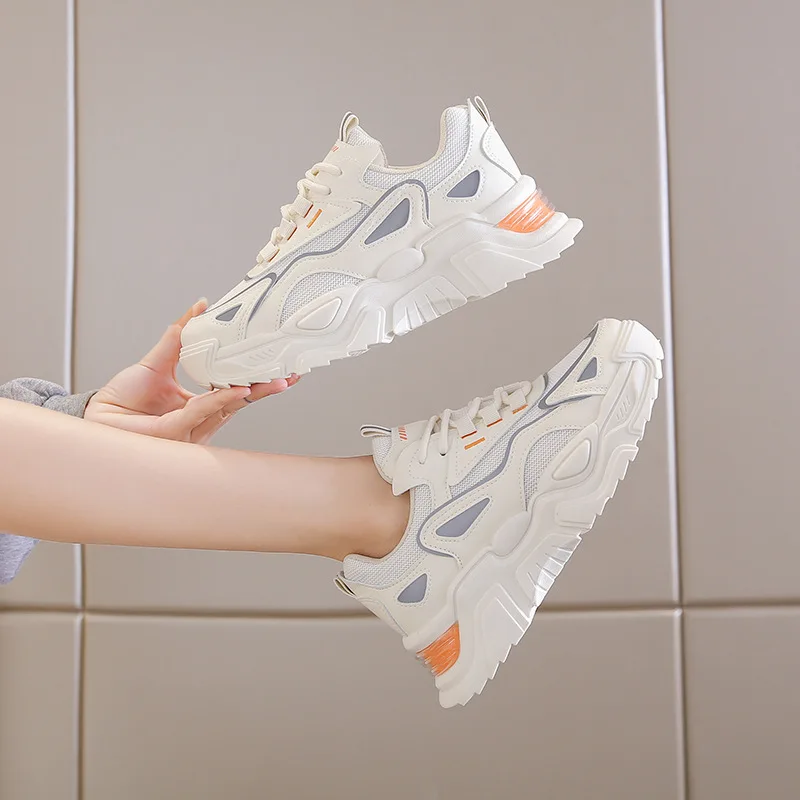 

Casual Shoes Women's 2022 Summer New Korean Version of The Old Shoes Women's Shoes Breathable All-match Heightening Sneakers