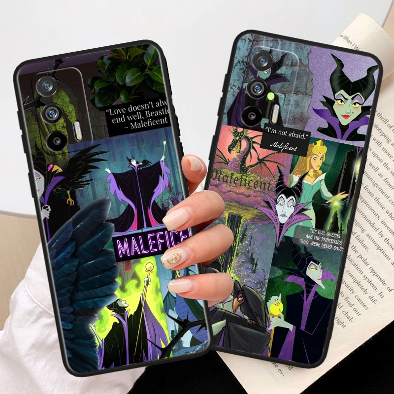 Черный чехол для телефона Disney Maleficent OPPO Realme 5 6 7 8 9 10 i (Global) Pro Narzo 50A 50i 5G Funda Shell Cover Capa