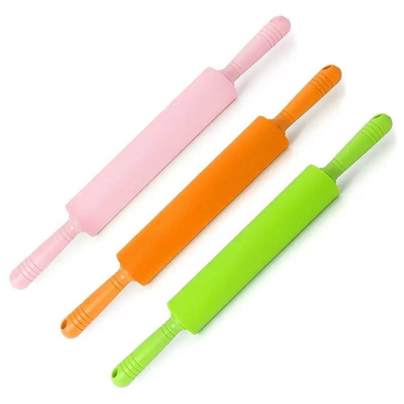 

48.5cm Silicone Dough Roller Large Size Non-stick Rolling Pin Colorful Pastry Tool Pastry Dough Flour Roller Kitchen