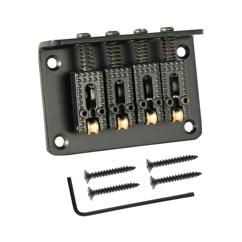 

4-String Chrome Hard-Tail Roller-Style Bridge For Cigar Box Guitars & More Guitar Accessories Zinc Alloy Black