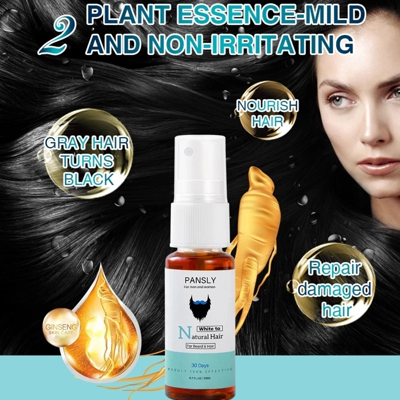 Бороды и волосы PANSLY восстанавливают естественный цвет волос спрей для унисекс