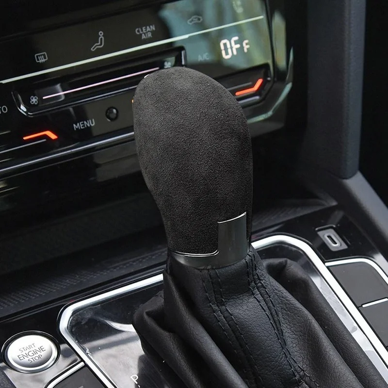 

Alcantara Suede Gear Shift Lever Cover Stickers Shift Handle Sleeve for VOLKSWAGEN Magotan Cc Golf Bora Interior Handle Cover