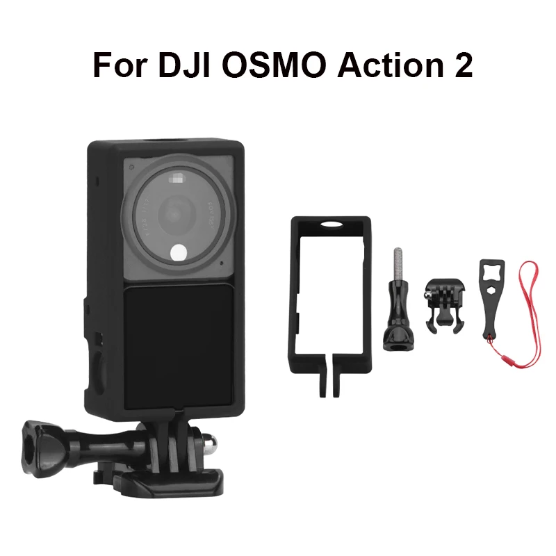 

DJI Action 2 Protector Frame Case Action Camera Border Mount for DJI OSMO Action 2 Lens Cover Housing With Cold Shoe Accessories