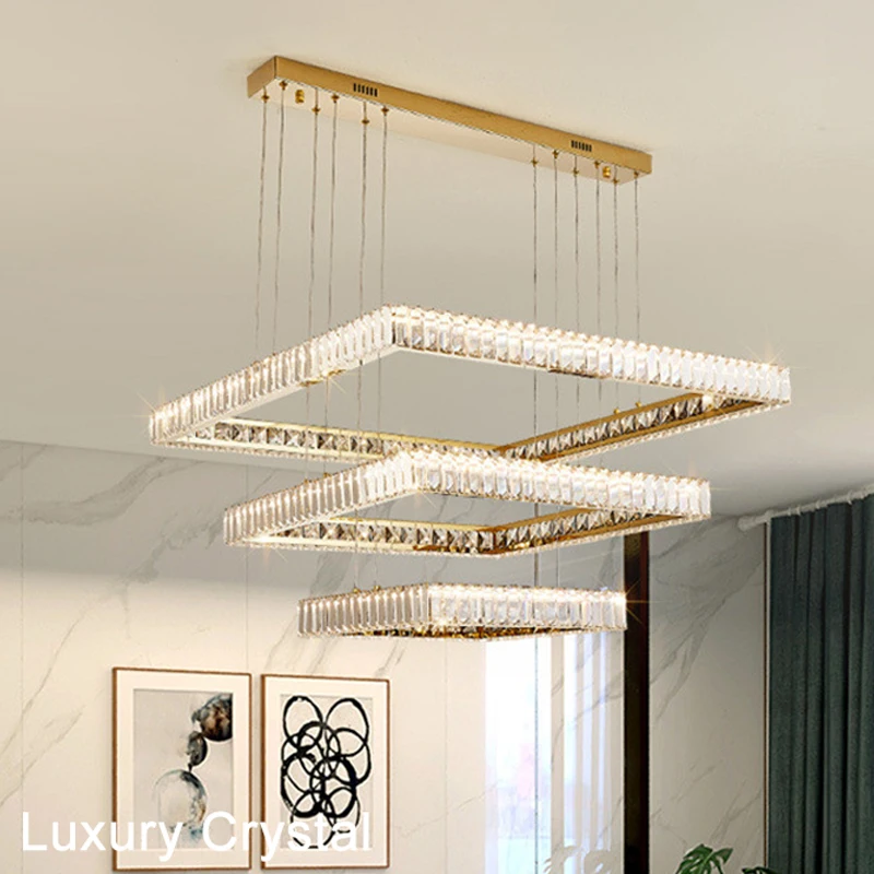

Luxurious Glossy Crystal Chandelier Modern Living Room Ceiling Chandelier Indoor Lighting LED Dimmable Lighting Home Decor Lamps