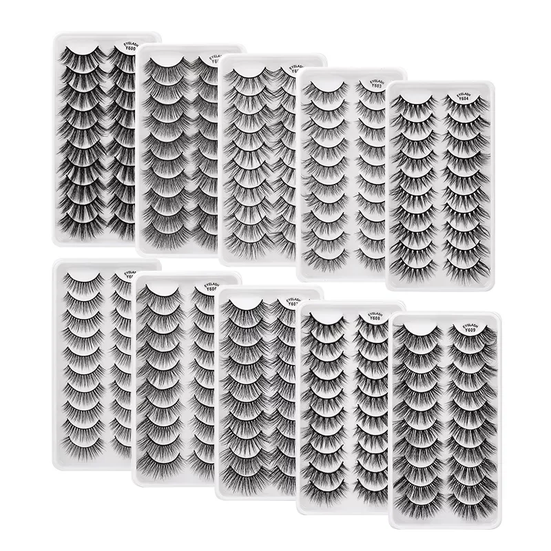 Eyelashes 5/10 Pairs Multipack 3D Mink Lashes Natural Long Wispy Fluffy Fake Lashes Handmade Makeup Extension Faux cils