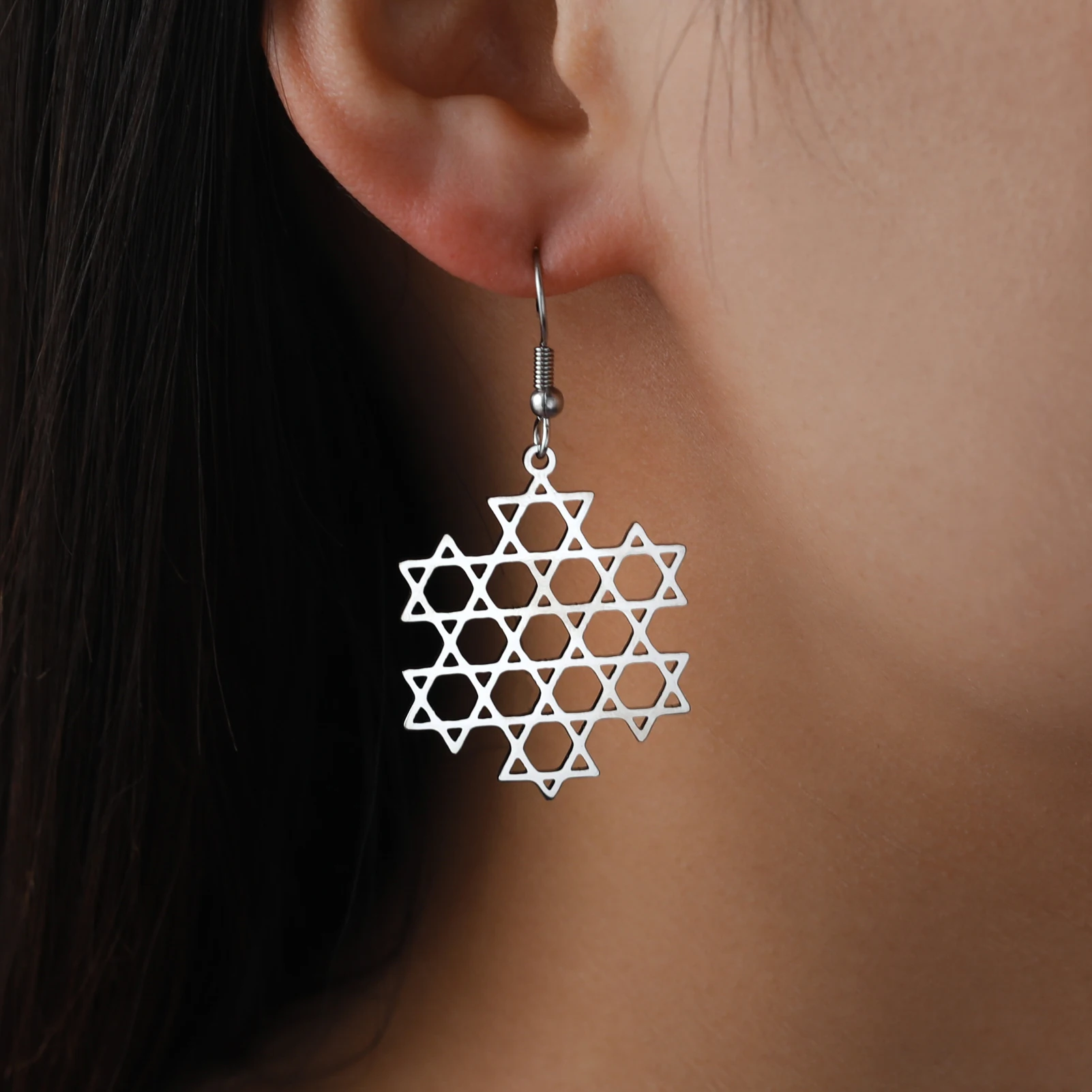 Lucktune серьги в виде звезды Давида из нержавеющей стали шестиконечные для женщин