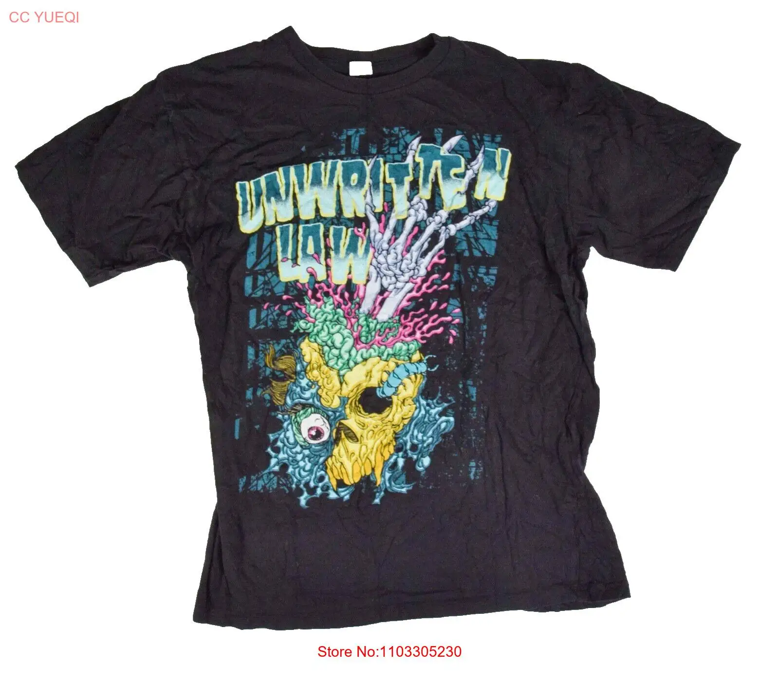 Винтажная неписанная рубашка клуба зомби музыка промо Y2K Звездная ФУТБОЛКА |