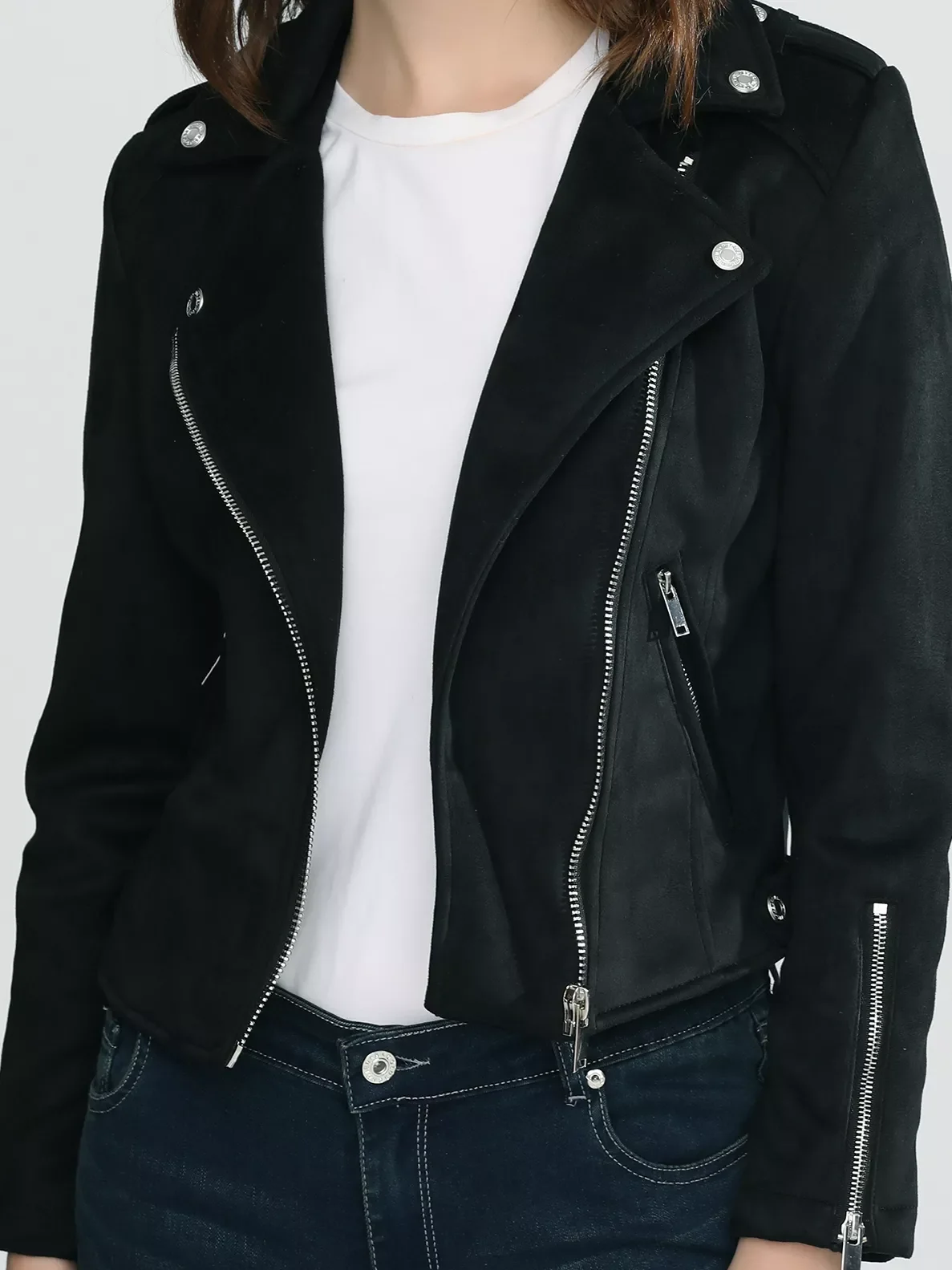 

Женская замшевая куртка на молнии, черная или кофейная винтажная короткая приталенная куртка из мягкой искусственной замши, весна-осень 2022