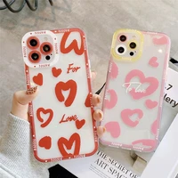 moskado tpu transparent love phone cover for iphone 11 12 13 pro max x xr xs max 7 8 plus mobile phone back protective shell
