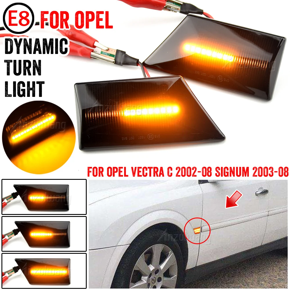 

Sequential Flashing LED Turn Signal Side Marker Light Dynamic Blinker 93192381 93192382 For Opel Vectra C Signum 2003-2008