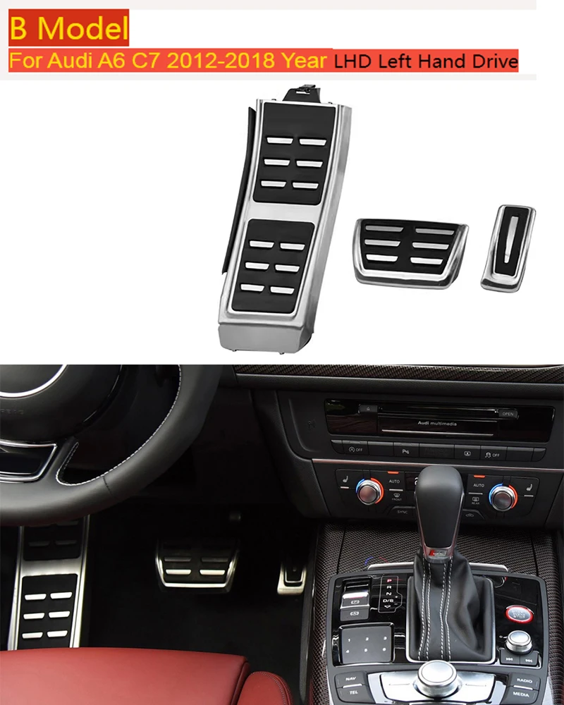 

Автомобильный Стайлинг для Audi A6 C7 C8 2012-2024 крышка педали акселератора топлива педаль тормоза отделка украшение авто Интерьер Аксессуары