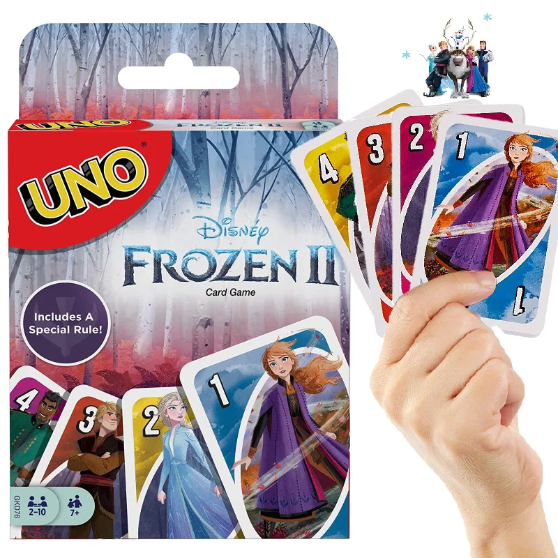 

One Piece UNO Cards Disney Frozen anime movie action figure Elsa Anna Fanny Family Party Poker playing cards Game Kids Toy gifts