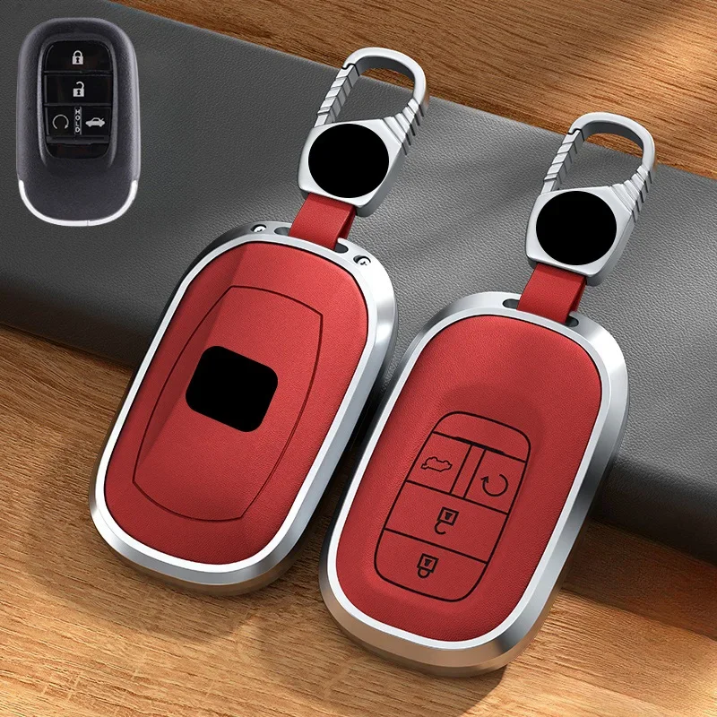 Кожаный Смарт-брелок для автомобильного ключа из алюминиевого сплава брелок