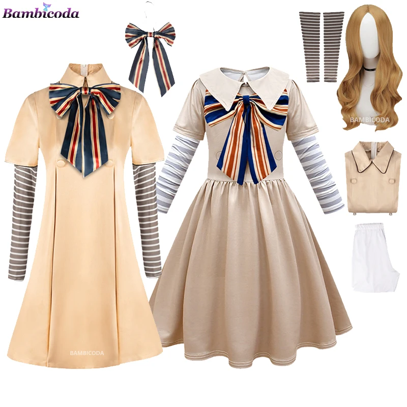 M3gan Cosplay Costume Adult Megan Dress Ai Doll Robots Skirt Top Socks Horrible Movie M3gan Child Cosplay Dress Outfit For Girls