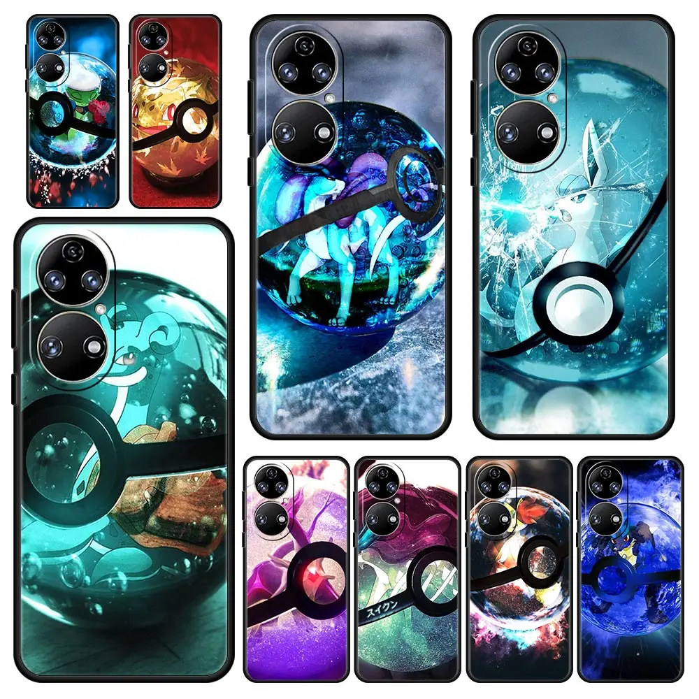 

Модный чехол для телефона с покемоном для Huawei P30 Lite P50 Pro P20 P40 Lite E P Smart Z 2021 Y6 Y7 Y9 2019 Y6p Y9s Y7a, силиконовый чехол