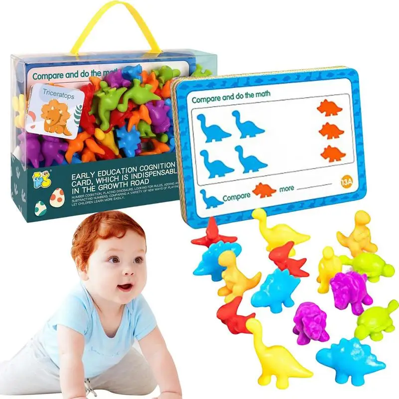 

72PCS/Set Counting Little Dinosaur Toys Topic Cards Math Learning Tool Montessori Animal Educational Toys Preschool Puzzle Toy