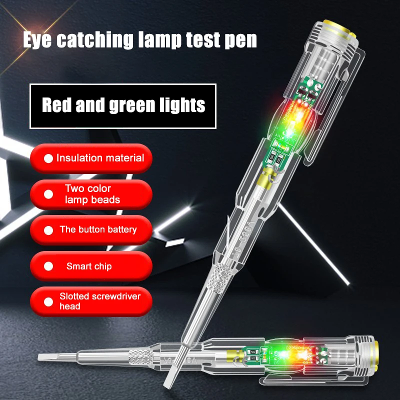 

Intelligent Induction Power Voltage Detector Pen Voltmeter 70-250V Circuit Tester Electrical Screwdriver Indicator Tool